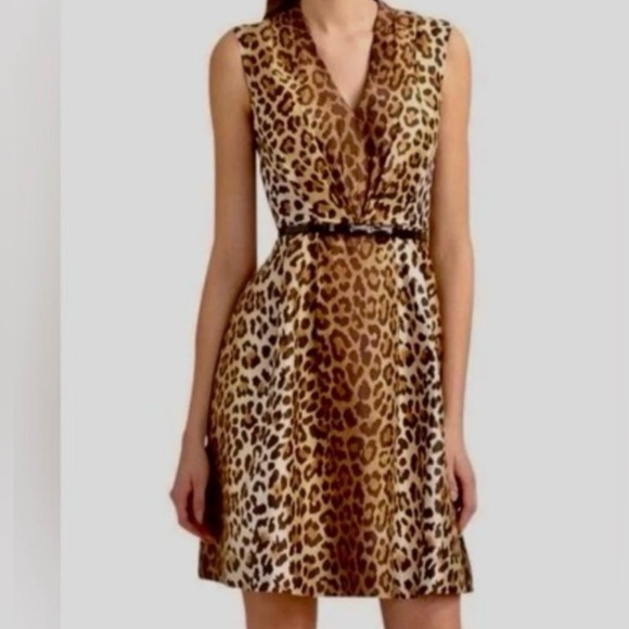 Kate Spade Silk Leopard Roxanne Dress 6 - Picture 1 of 7